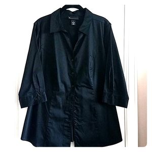 Black fitted cotton 3/4 sleeves Lane Bryant shirt